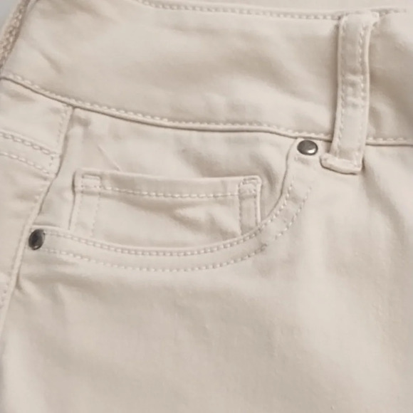 Skinny Super Soft Brushed Stretch Jeans Cream Large Regular - Picture 9 of 11